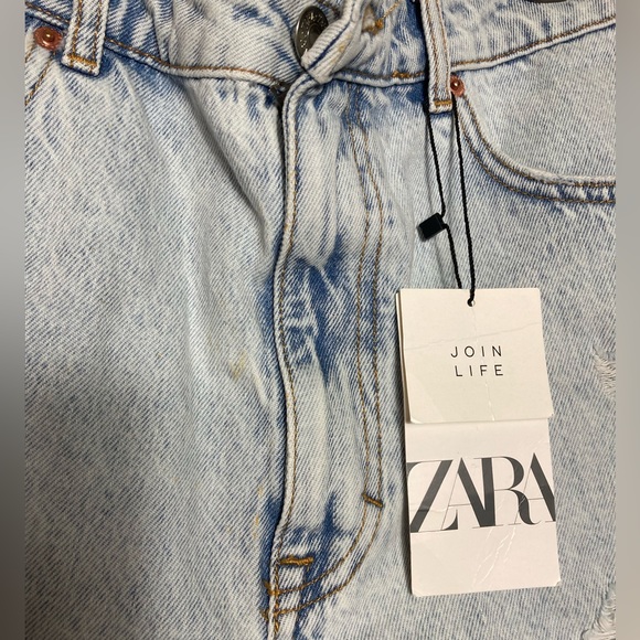 NWT ZARA High Rise Short Rigid Jean Denim Shorts Size 10 - Picture 5 of 8
